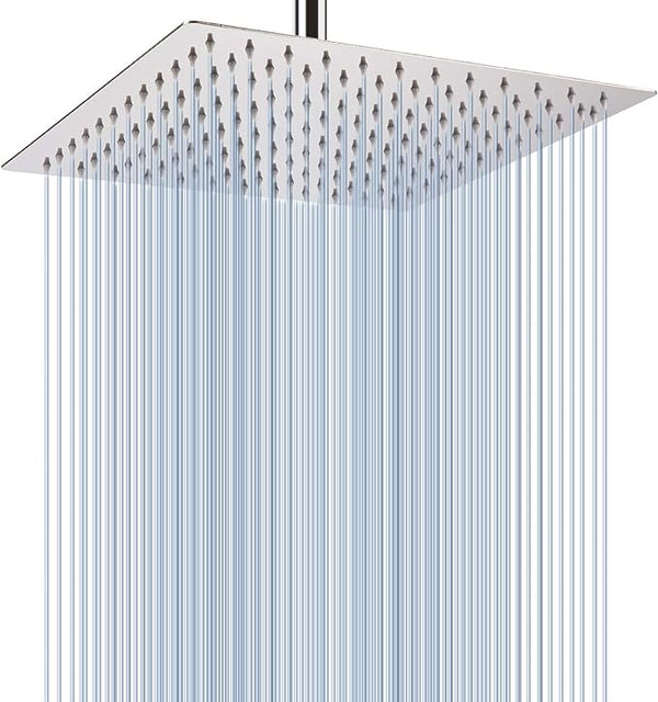 Rain Shower Head - 12'' Large Rainfall Shower Head Made of 304 Stainless Steel -.